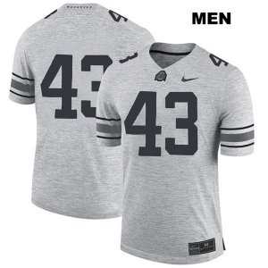 Men's NCAA Ohio State Buckeyes Robert Cope #43 College Stitched No Name Authentic Nike Gray Football Jersey UP20F75RQ